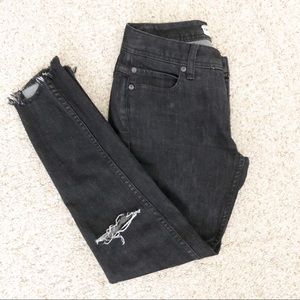 Free People Straight Leg Black Denim